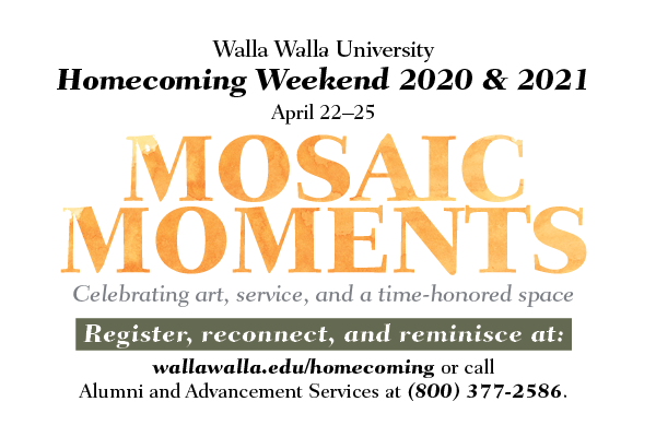 Mosaic Moments homecoming ad with large orange words