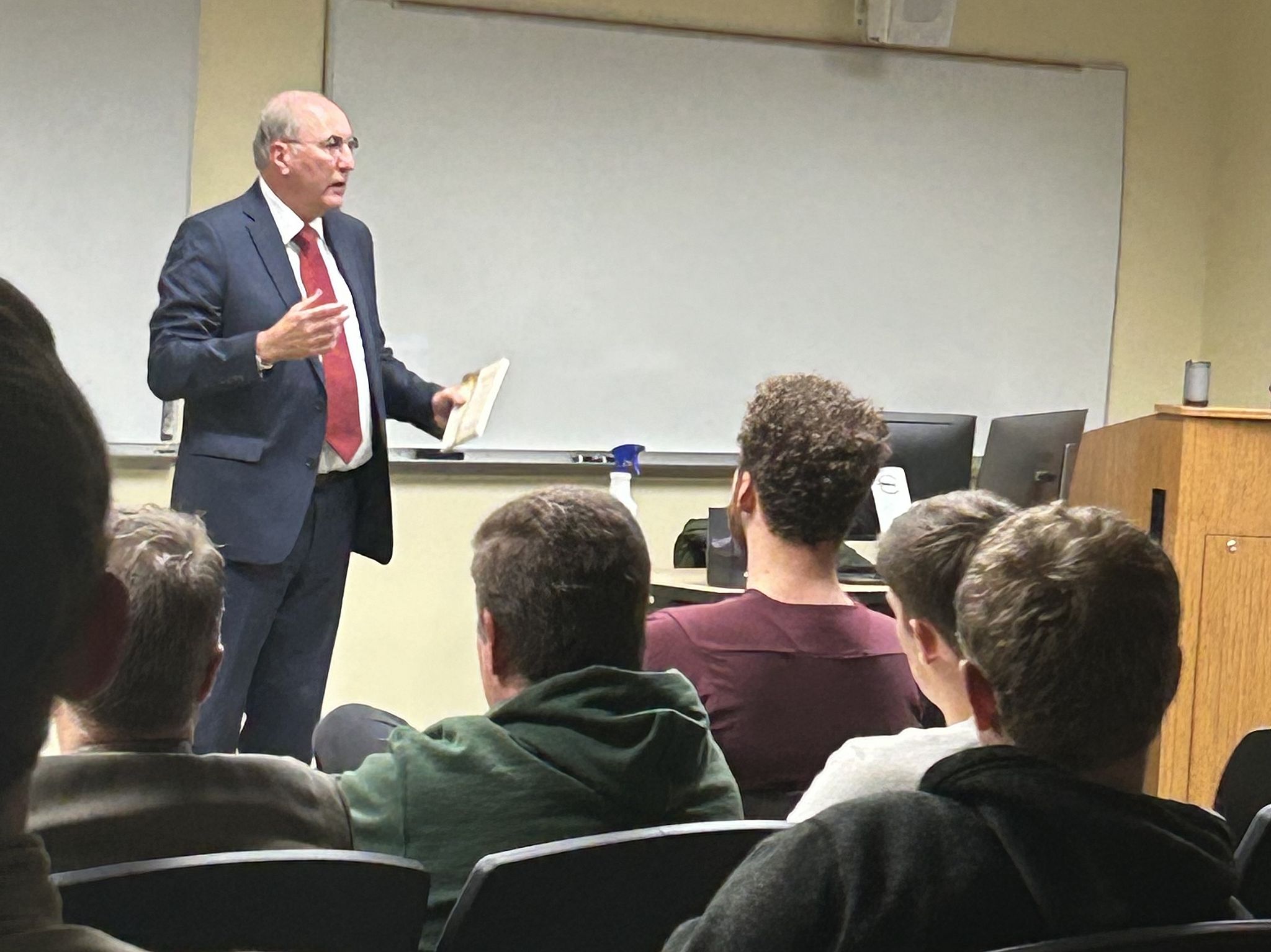 Chad McComas presenting at business colloquium 