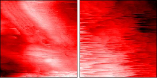 STM image of two different locations on the aluminum foil.