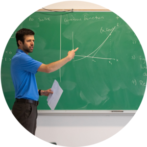 A teacher teaching a college level math class.