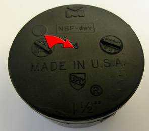 Front end cap showing location of aperture.