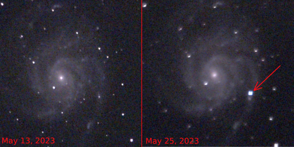 M101 just before the supernova and just after.
