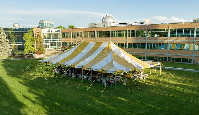 Large tent on lawn