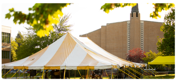 InTents tent on the lawn of WWU