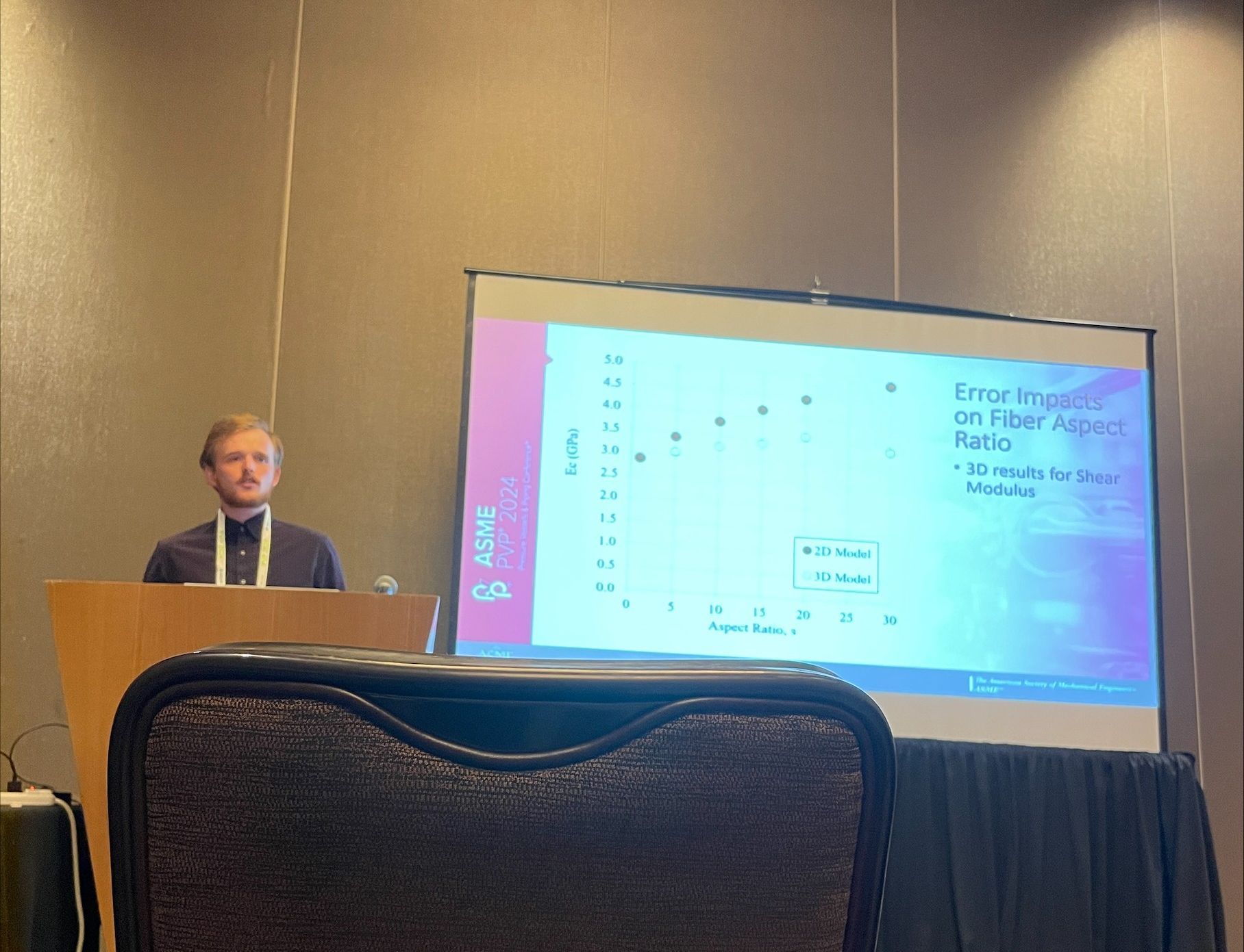 Luke Graham presenting his research at the PVP conference