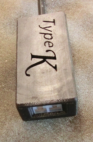 The completed Type-K to Pasco adapter fully assembled.