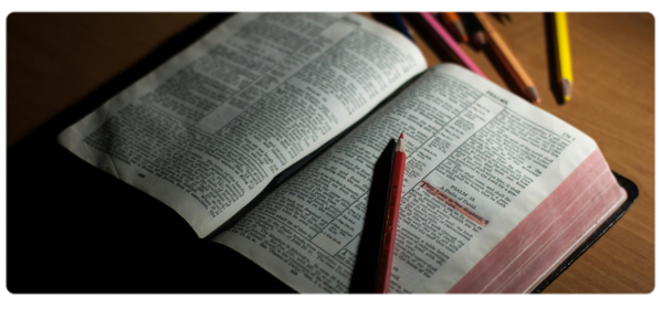 Bible with red highlighting 