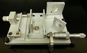The Pasco Interferometer with an external micrometer added.