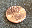 A single US penny.